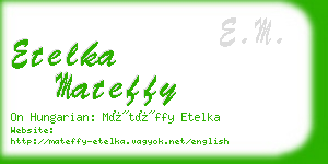 etelka mateffy business card